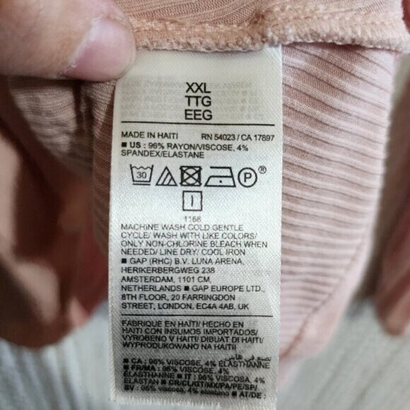 Old Navy Plus Size Luxe Mock Neck Ribbed Light Pink Swing Long Sleeve Top XXL - Picture 10 of 11